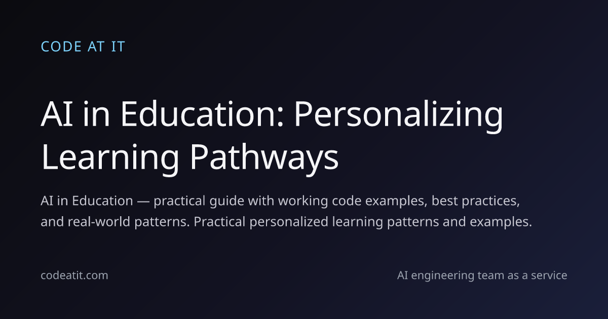 AI in Education: Personalizing Learning Pathways