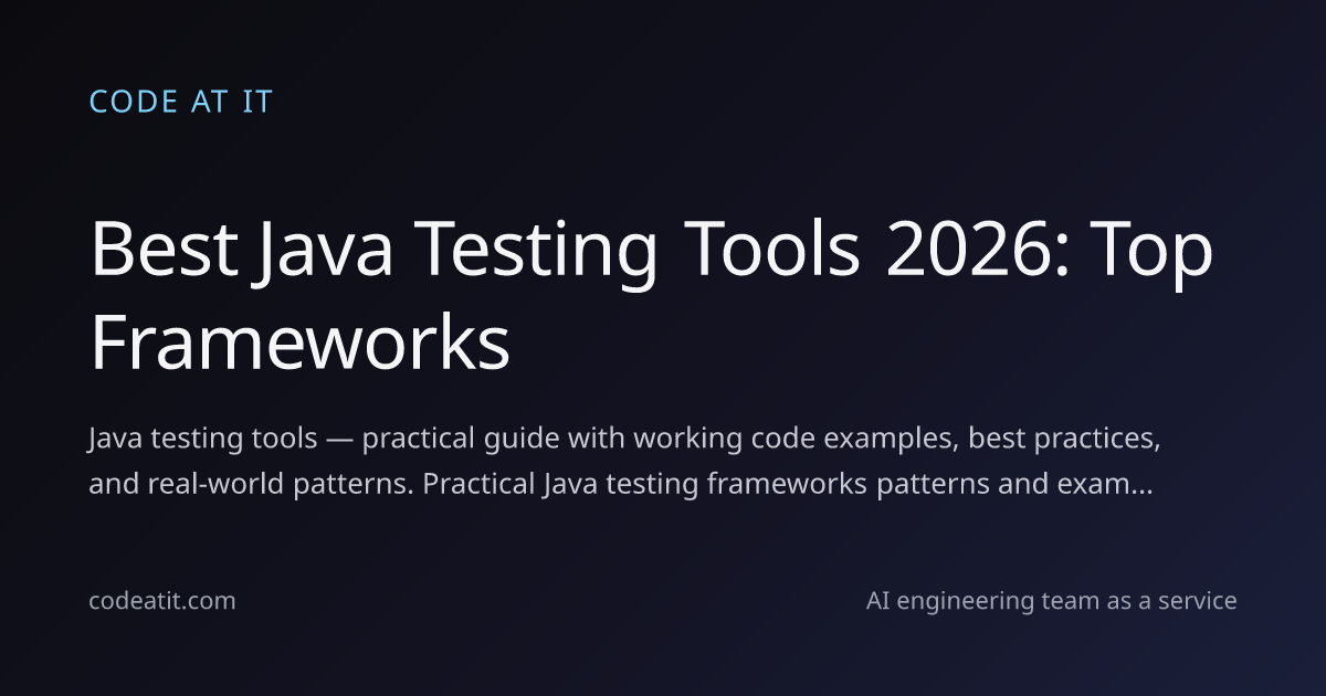 Best Java Testing Tools 2026: Top Frameworks
