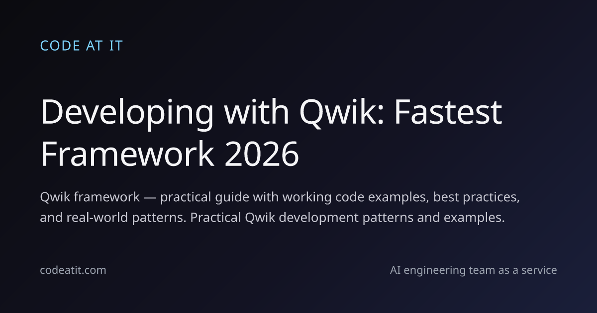 Developing with Qwik: Fastest Framework 2026