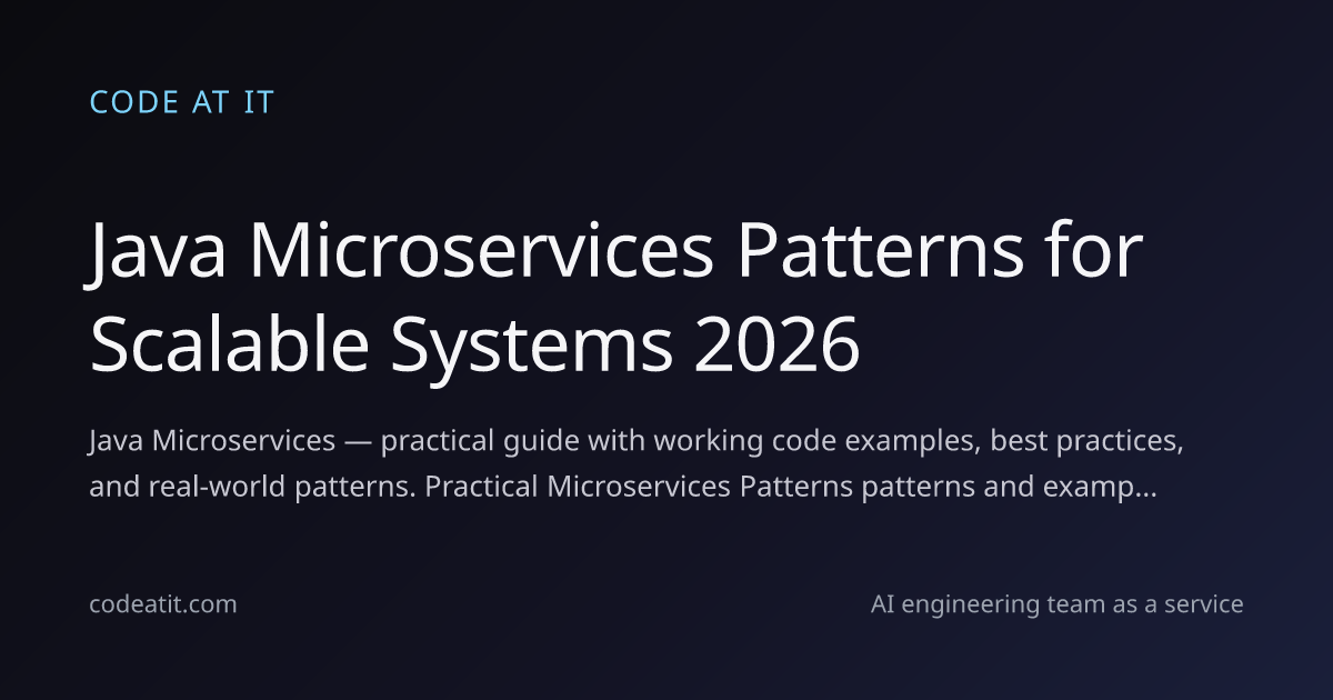 Java Microservices Patterns for Scalable Systems 2026